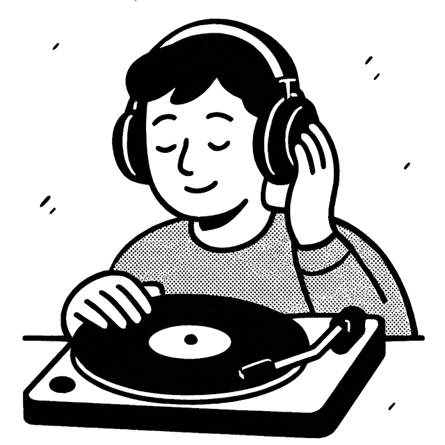 Vinyl record illustration